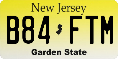 NJ license plate B84FTM