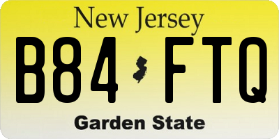 NJ license plate B84FTQ