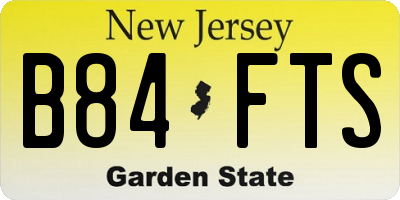NJ license plate B84FTS