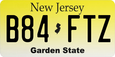 NJ license plate B84FTZ
