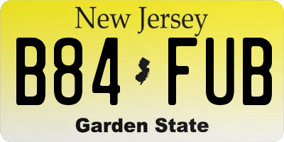NJ license plate B84FUB