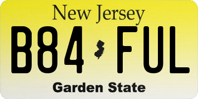 NJ license plate B84FUL