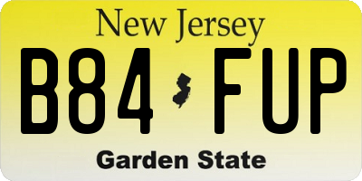 NJ license plate B84FUP
