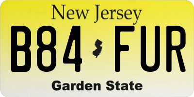 NJ license plate B84FUR