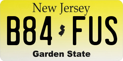 NJ license plate B84FUS