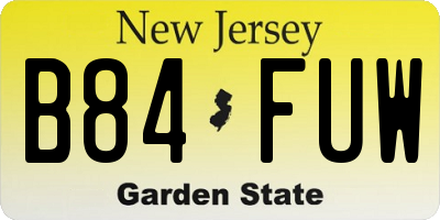 NJ license plate B84FUW