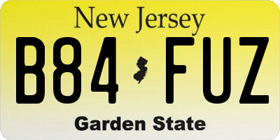 NJ license plate B84FUZ