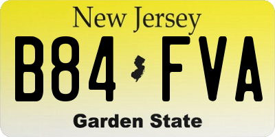 NJ license plate B84FVA