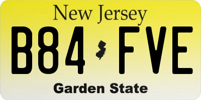 NJ license plate B84FVE