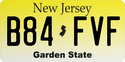 NJ license plate B84FVF