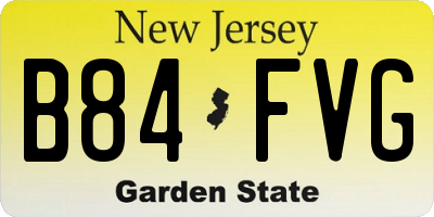 NJ license plate B84FVG