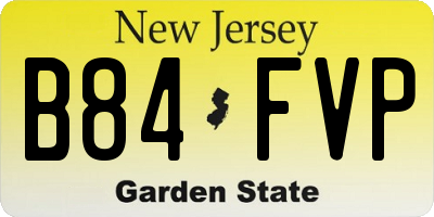 NJ license plate B84FVP