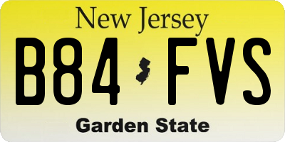 NJ license plate B84FVS
