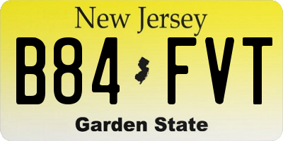 NJ license plate B84FVT
