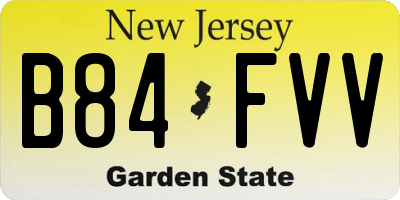 NJ license plate B84FVV
