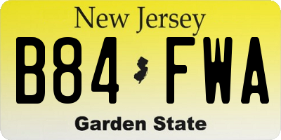NJ license plate B84FWA