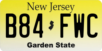 NJ license plate B84FWC
