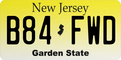 NJ license plate B84FWD