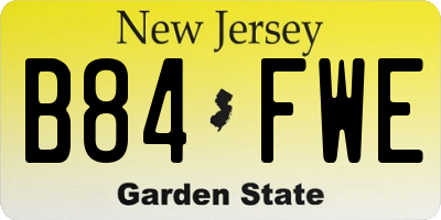 NJ license plate B84FWE