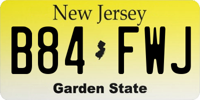 NJ license plate B84FWJ
