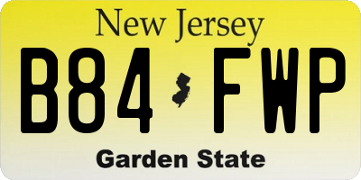 NJ license plate B84FWP