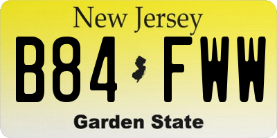 NJ license plate B84FWW