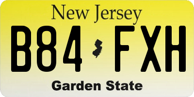 NJ license plate B84FXH