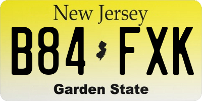 NJ license plate B84FXK