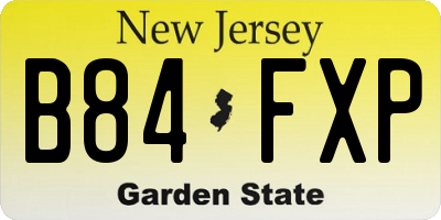 NJ license plate B84FXP