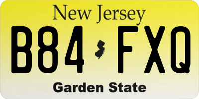 NJ license plate B84FXQ