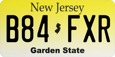 NJ license plate B84FXR
