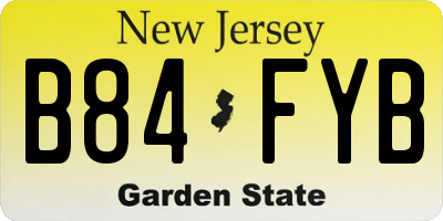NJ license plate B84FYB