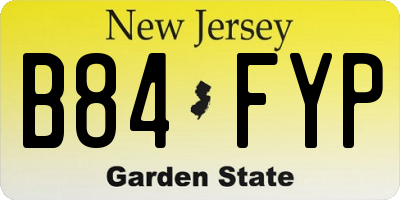 NJ license plate B84FYP