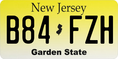 NJ license plate B84FZH