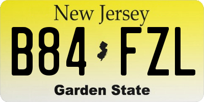 NJ license plate B84FZL