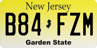 NJ license plate B84FZM