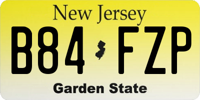 NJ license plate B84FZP