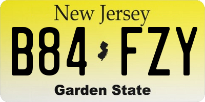 NJ license plate B84FZY
