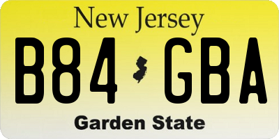 NJ license plate B84GBA