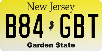 NJ license plate B84GBT