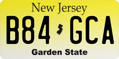 NJ license plate B84GCA