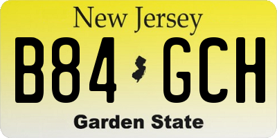 NJ license plate B84GCH