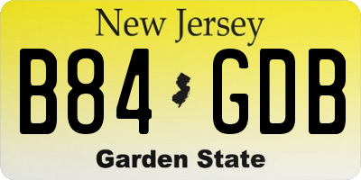NJ license plate B84GDB