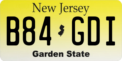NJ license plate B84GDI