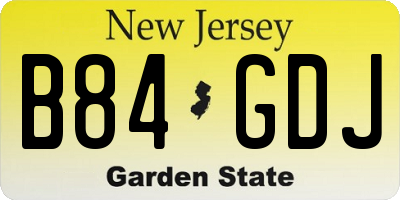 NJ license plate B84GDJ