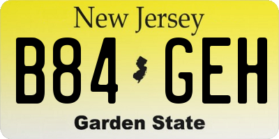 NJ license plate B84GEH