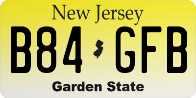 NJ license plate B84GFB