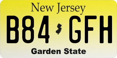NJ license plate B84GFH