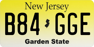 NJ license plate B84GGE