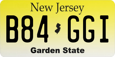NJ license plate B84GGI